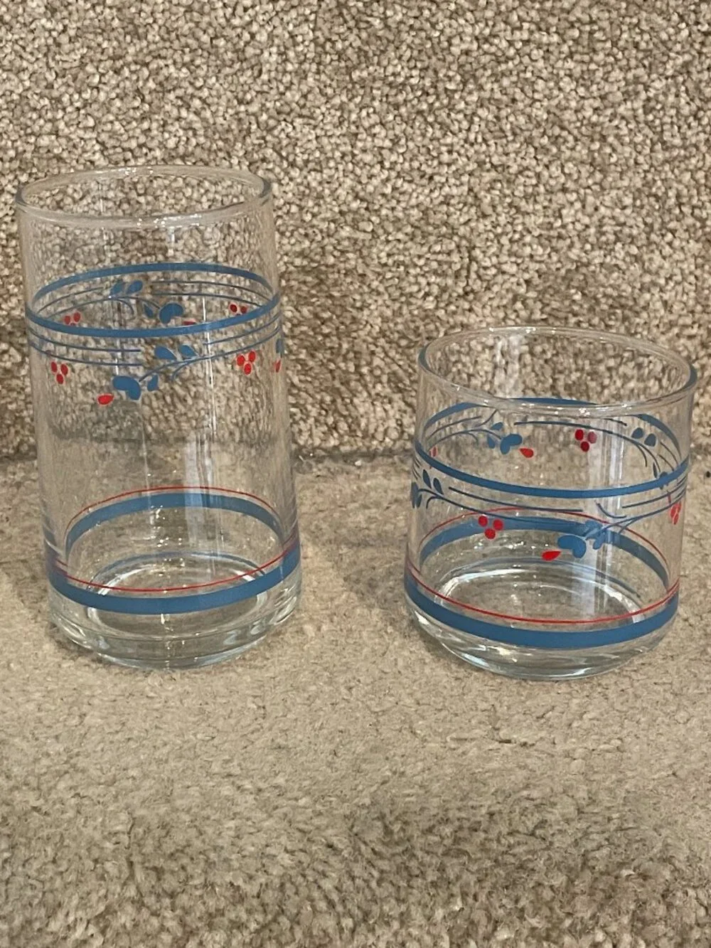 EUC 12 Vintage Country Violets Beverage & Juice Glasses CORELLE